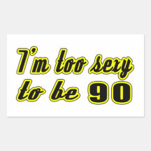 90 birthday designs rectangle sticker