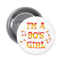 90s Girl Pinback Button