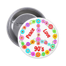 90s Peace Love Button