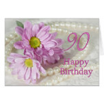 90th Birthday card with daisies