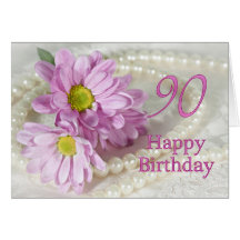 90th Birthday card with daisies