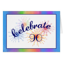 90th Birthday Fireworks Cards