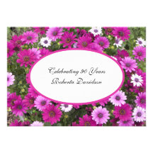 90th Birthday Party Invitation -- Gorgeous Floral