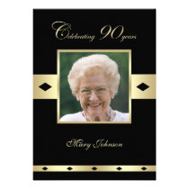 90th Birthday Party Invitation -- Photo 90th invitations