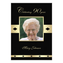 90th Birthday Party Invitation -- Photo 90th