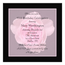 90th Birthday Party Invitation - Rose for 90th invitations