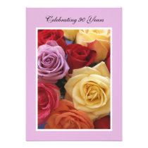 90th Birthday Party  Invitation -- Roses invitations