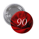 90th Birthday Red Rose Party Favour Pin