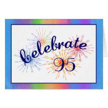 95th Birthday Fireworks Greeting Cards