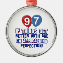 97th year old birthday designs ornament