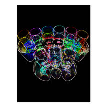 9 Coloured Cocktail Shot Glasses -Style 2 Postcard