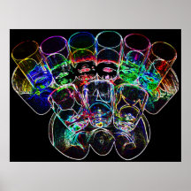 9 Coloured Cocktail Shot Glasses -Style 2 Posters