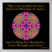 A40b Kaleidoscopic Mandala - Irish Blessing.2 Posters