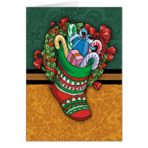 A7 5x7 Christmas Stocking Greeting Card