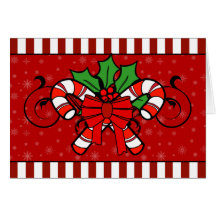 A7 Candy Cane Stripes Christmas Card