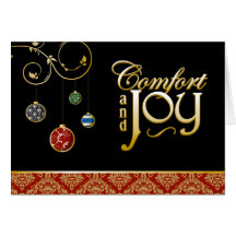 A7 Comfort and Joy Mod Ornaments Christmas Card