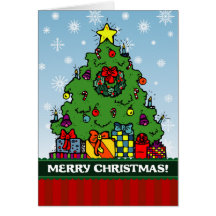 A7 Festive Christmas Tree Holiday Greeting Card
