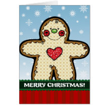 A7 Gingerbread Man Christmas Greeting Card