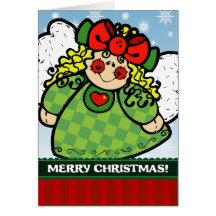 A7 Ragdoll Christmas Angel Holiday Greeting Card