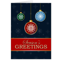 A7 Season's Greeting Mod Ornaments Christmas Card