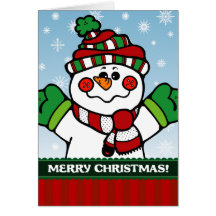 A7 Snowman Merry Christmas Greeting Card