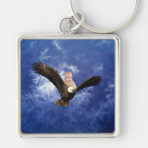 A babies adventure in blue sky key chain