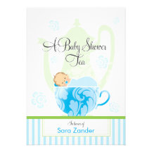 A Baby Shower Tea Party  |  Boy Invites