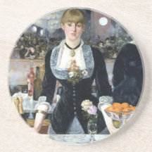 A Bar at the Folies Bergère, Édouard Manet Beverage Coasters