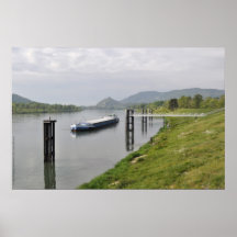 A barge on the River Rhone Posters