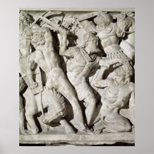 A battle between Romans and Galatians Print