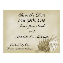 A Beach Wedding Save the Date Postcard