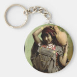A Bedouin woman, Tunis, Tunisia vintage Photochrom Key Chain