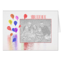A Birthday Balloons Celebration Photo Template Card