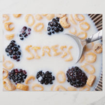 A bowl of alphabet cereal pieces floating in milk custom flyer