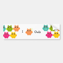 A Bright Bunch of Owls Bumper Stickers
