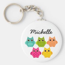 A Bright Bunch of Owls Key Chains