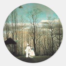 A Carnival Evening, Henri Rousseau Round Stickers