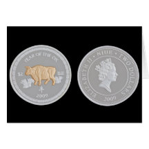 A commemorative silver coin greeting card