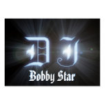 A cool DJ blue laser ligt initials business card