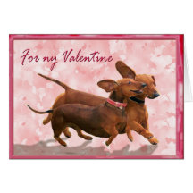 A dachshund Valentine - Lets go play! Cards