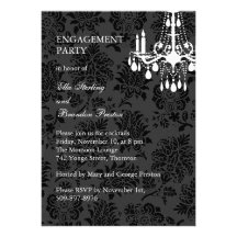 A Damask Victorian Engagement Party Invitation
