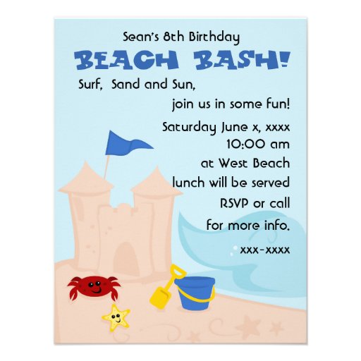 A Day at the Beach Custom Invite