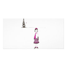 A day in Paris France Custom Photo Card