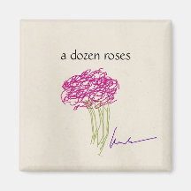 a dozen roses fridge magnet