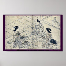 A drinking party by Nishikawa, Sukenobu Ukiyoe Print