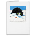 A Face in the Snow - Christmas Cat Card