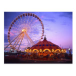 A ferris wheel and carousel at the Navy Pier in Postcards