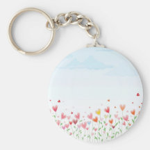A Field of Hearts Key Chain