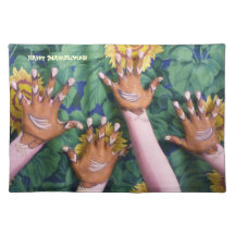 "A flock of hand turkeys" placemat