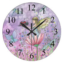 A Friendly Encounter Fairy and Ladybug Clock